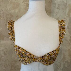 Abercrombie & Fitch Floral Ruffle Sleeve Women's Swim Top